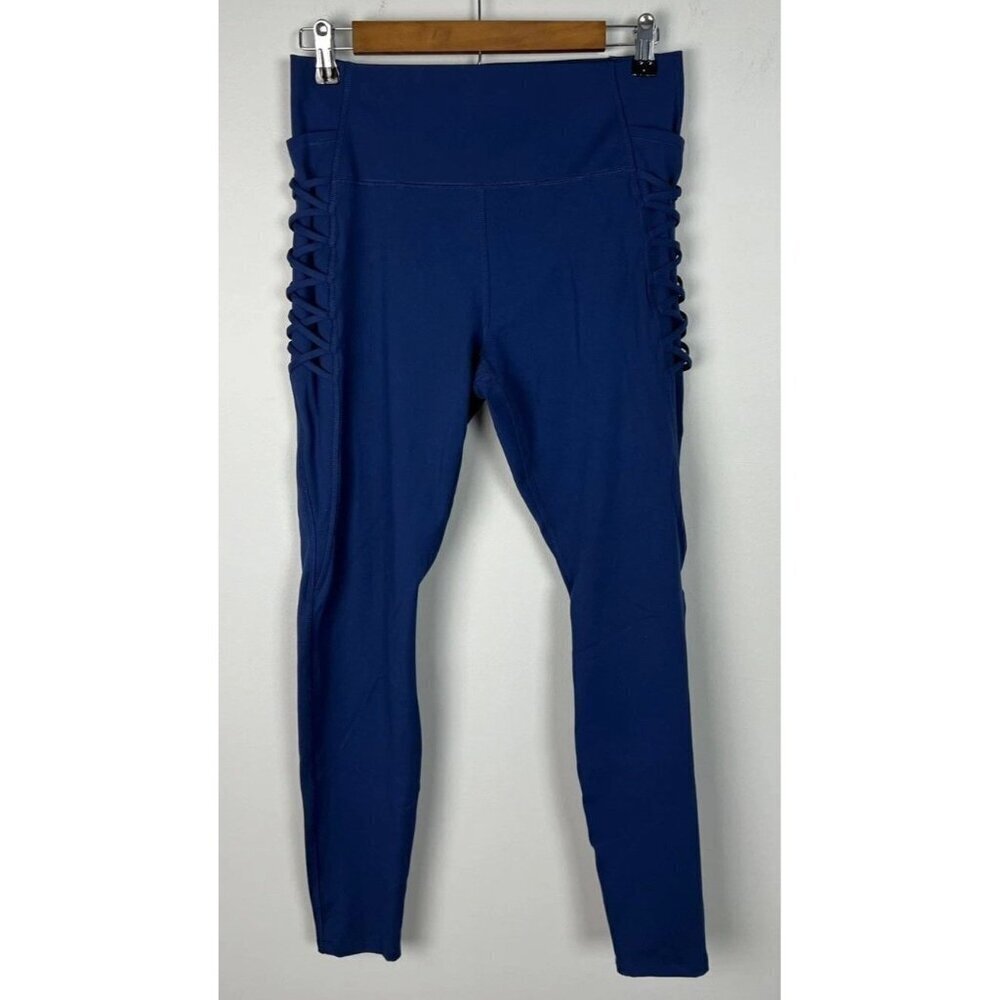 All in Motion Navy Blue High Rise Crisscross Side Leggings & Bra Size L Women’s